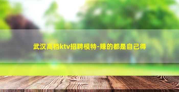 武汉高档ktv招聘模特-赚的都是自己得